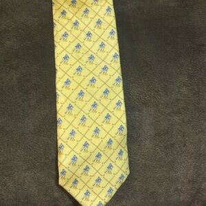 Bird Dog Bay Yellow and Blue Geometric Silk Tie